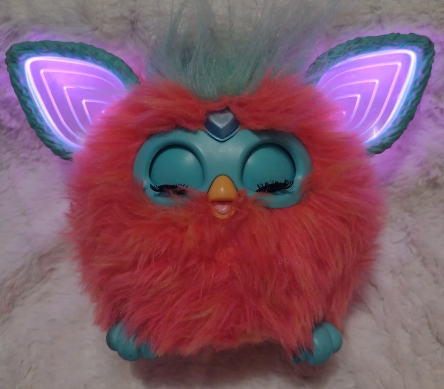 Furby Interactive Plush Toy Pink Blue Tested Works 2023 Coral