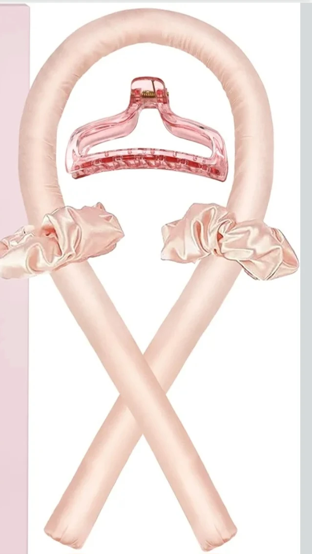 Heatless Hair Curler Headband Set - Pink