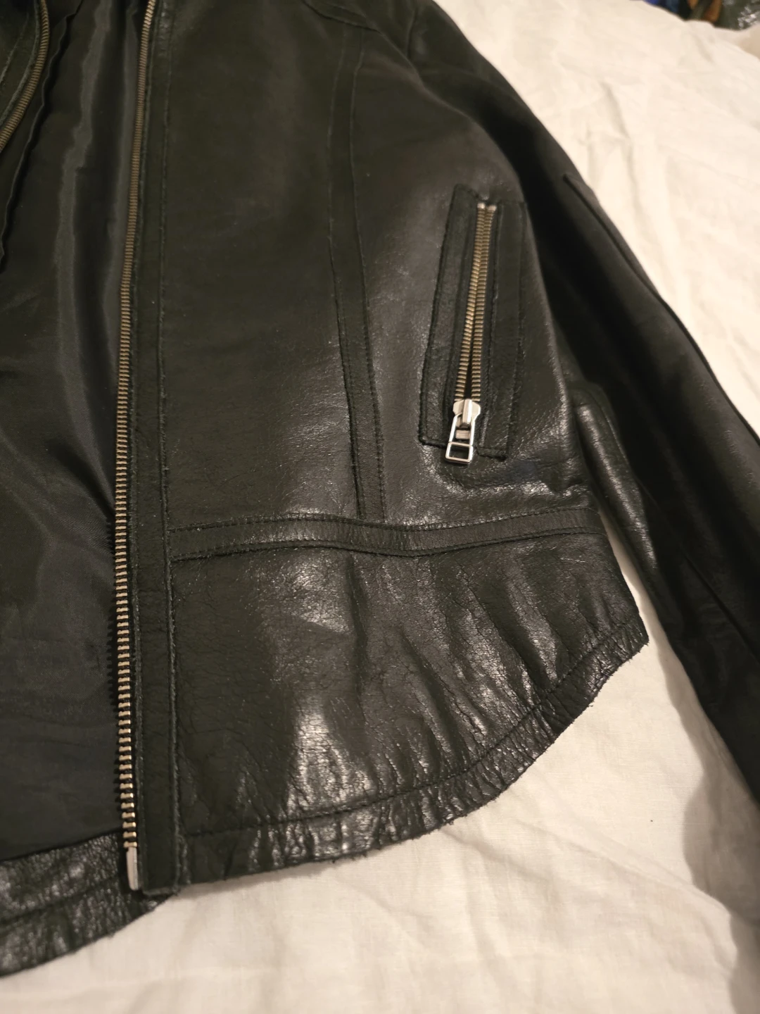 David Bitton Black 100% Leather Moto  Sleek Buffalo Jacket - photo 2