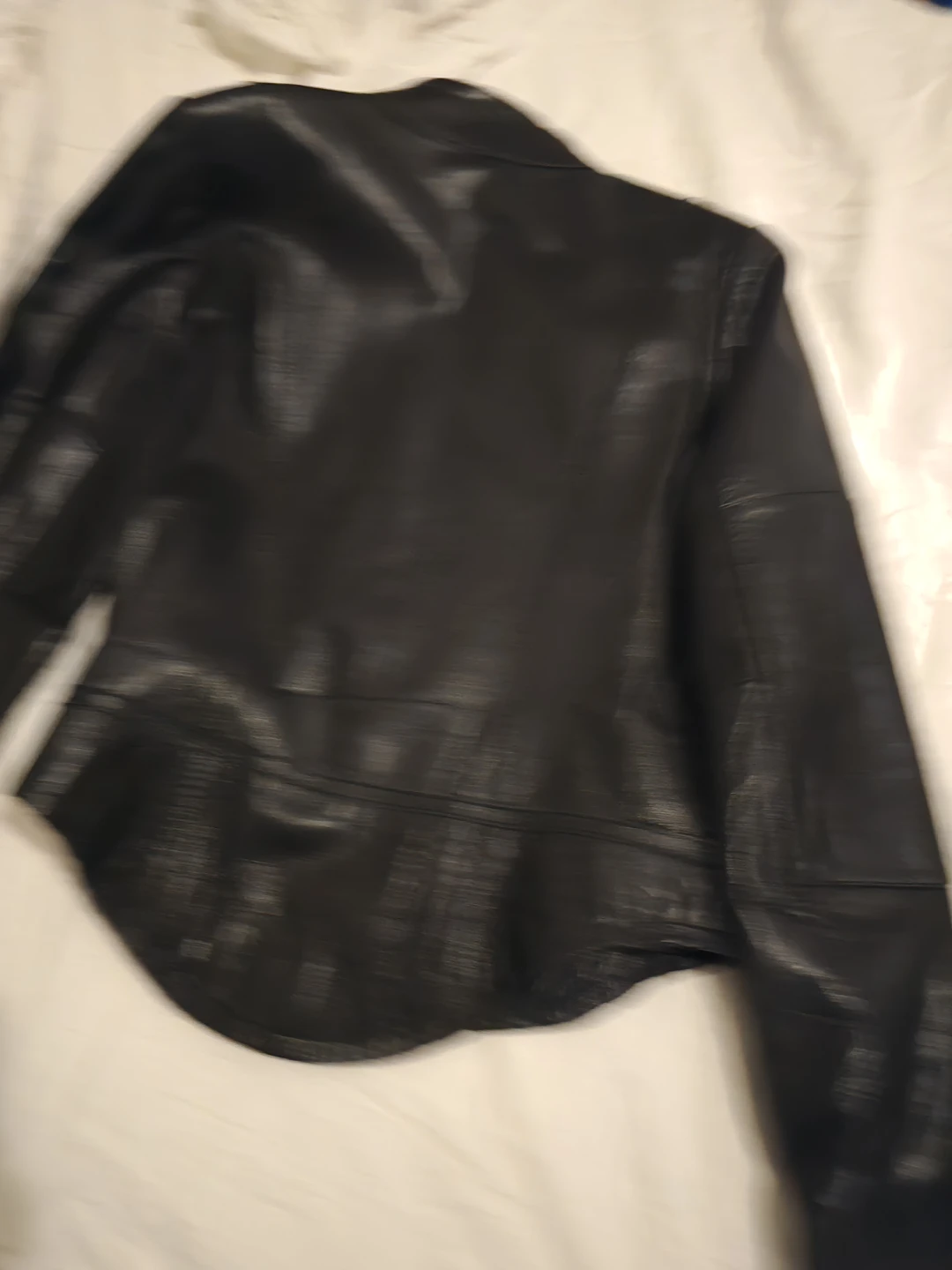 David Bitton Black 100% Leather Moto  Sleek Buffalo Jacket - photo 3