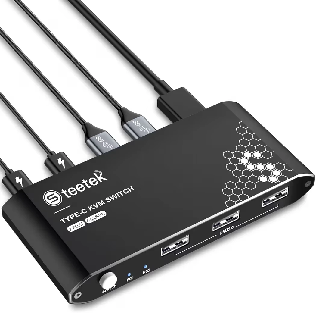 USB-C HDMI KVM Switch - Dual Computer, Single Monitor