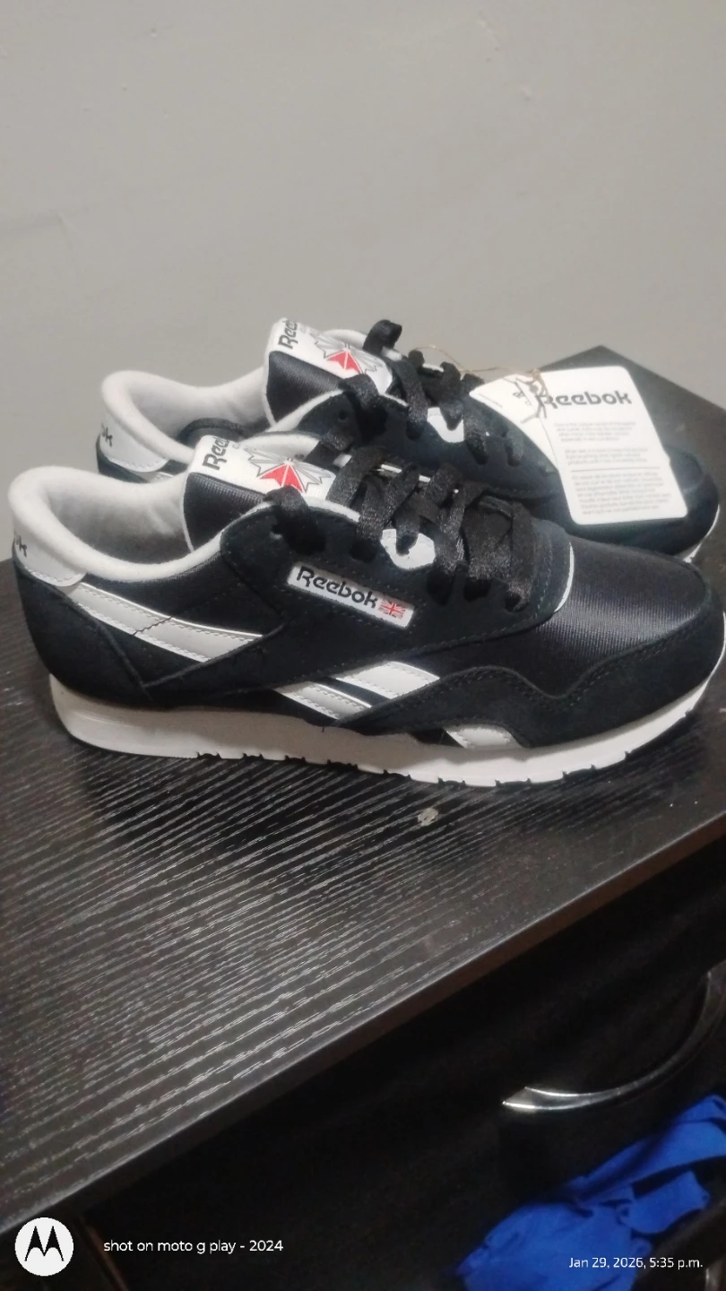 Reebok Classic Nylon Shoes - Black and White - photo 3