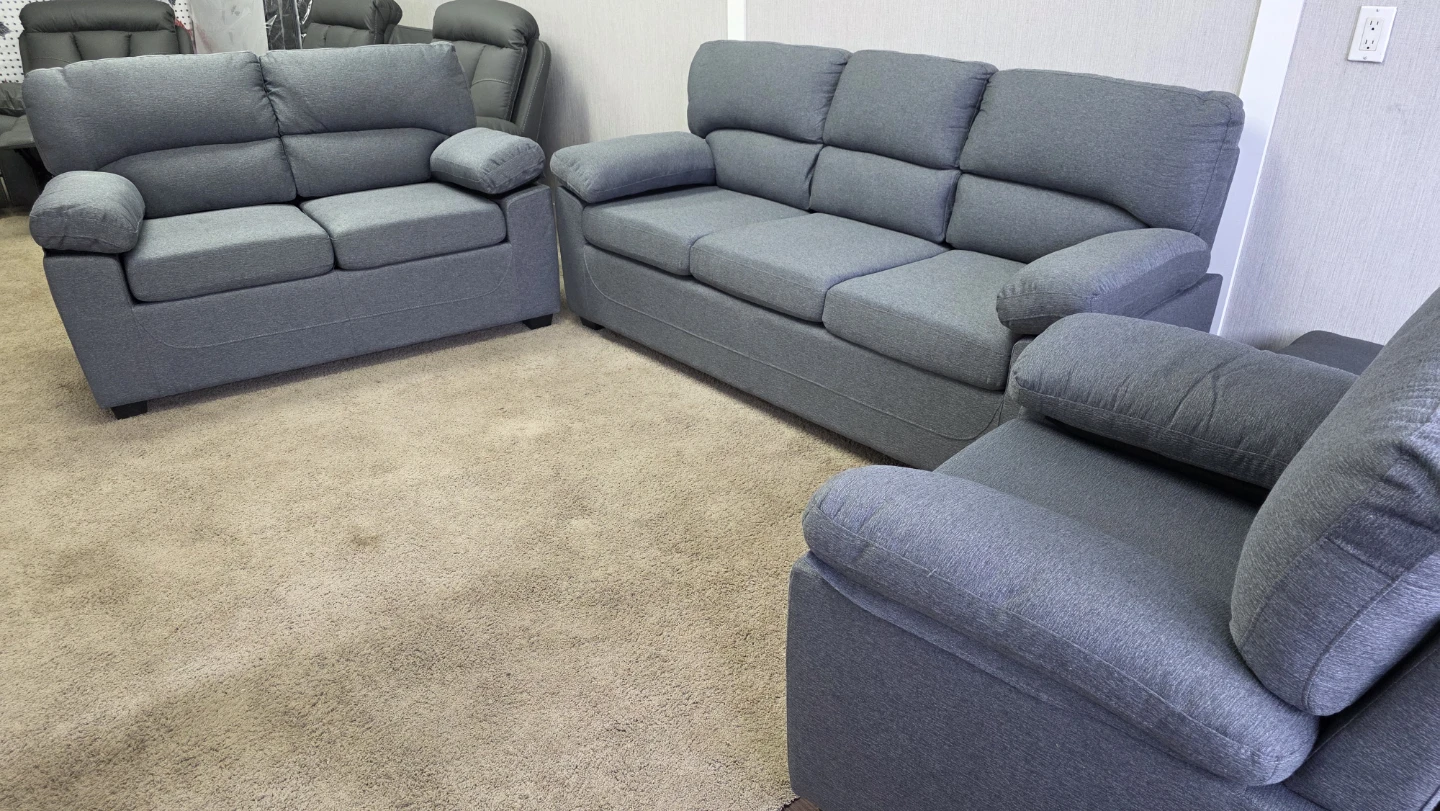 Brand new in sealed boxes, Grey Sofa Set -couch, 2 Seater+chair🥕