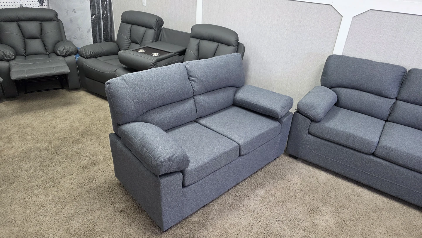 Brand new in sealed boxes, Grey Sofa Set -couch, 2 Seater+chair🥕 - photo 2