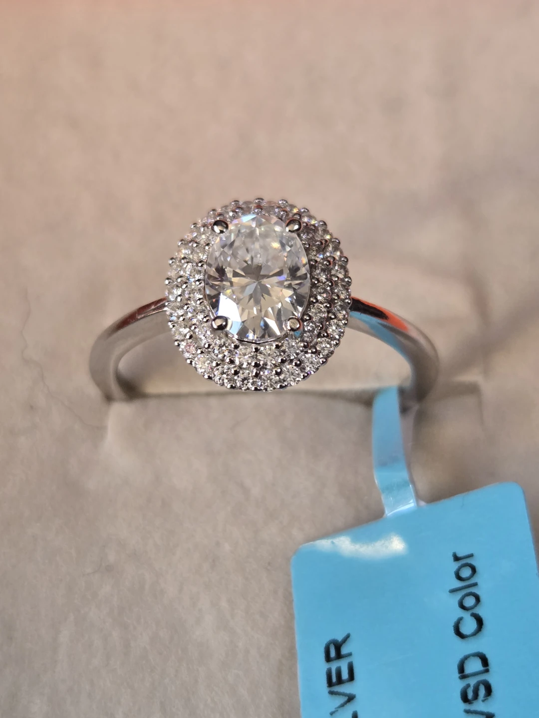 Sterling Silver Moissanite Ring - Size 9 - photo 3