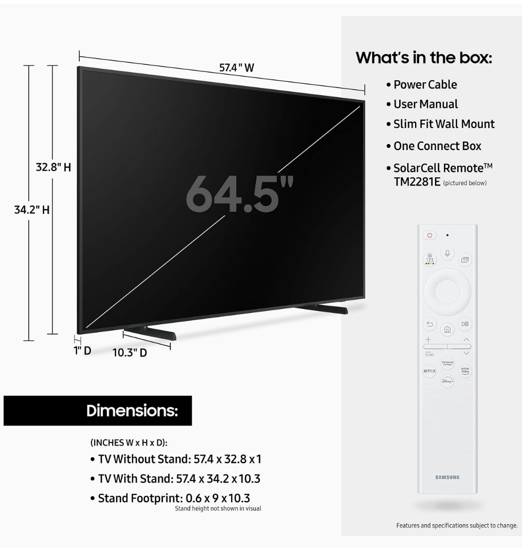 Samsung 65" The Frame QLED HD TV with 100% Color Volume - photo 5