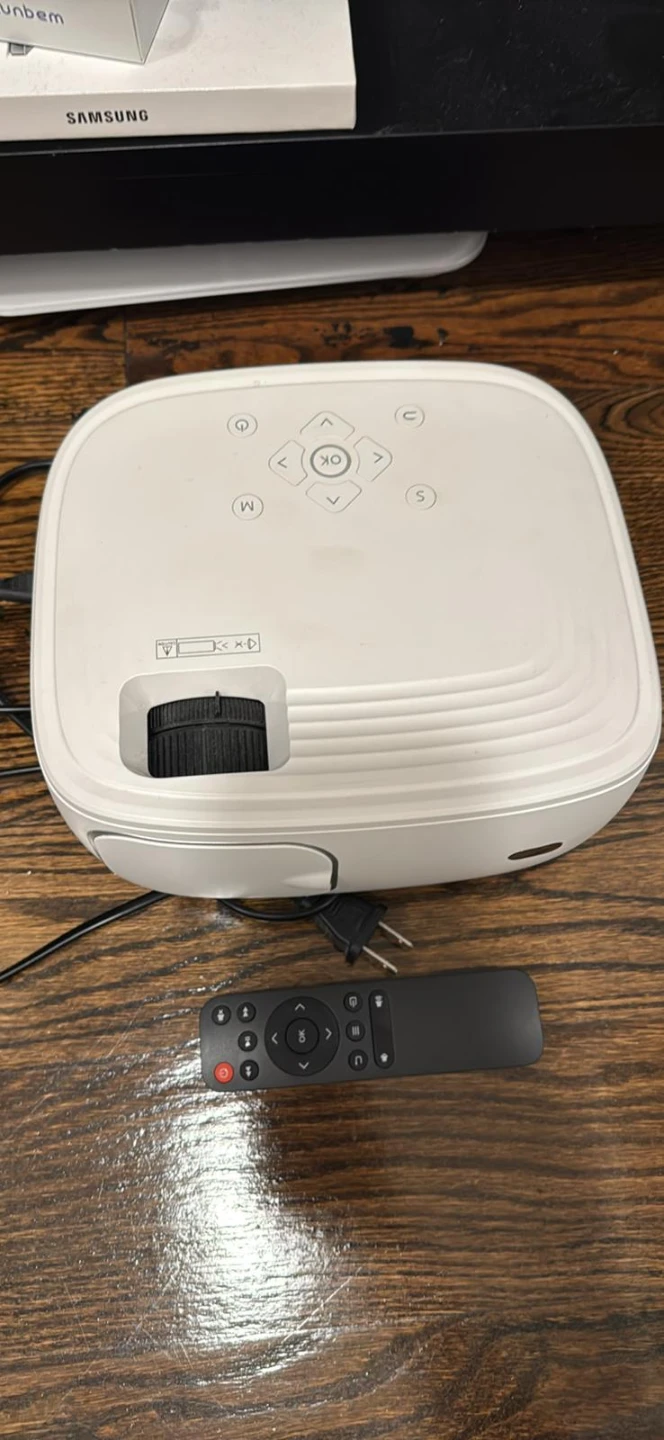 White Portable Projector with Remote - photo 2