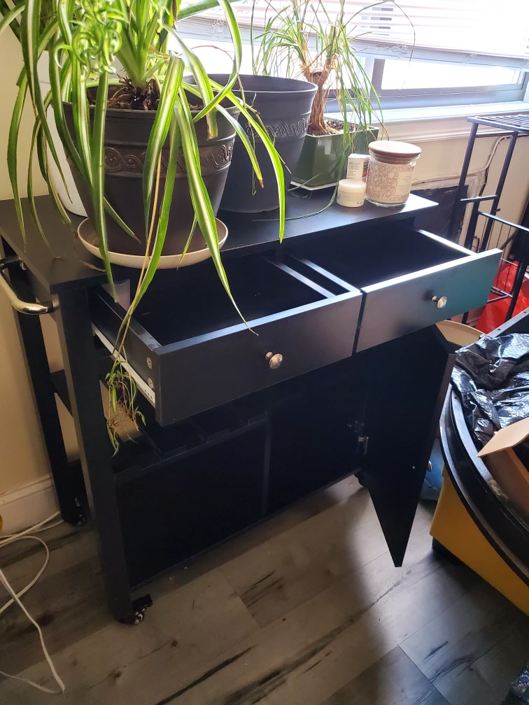 Kitchen Island Cart, Black - photo 3