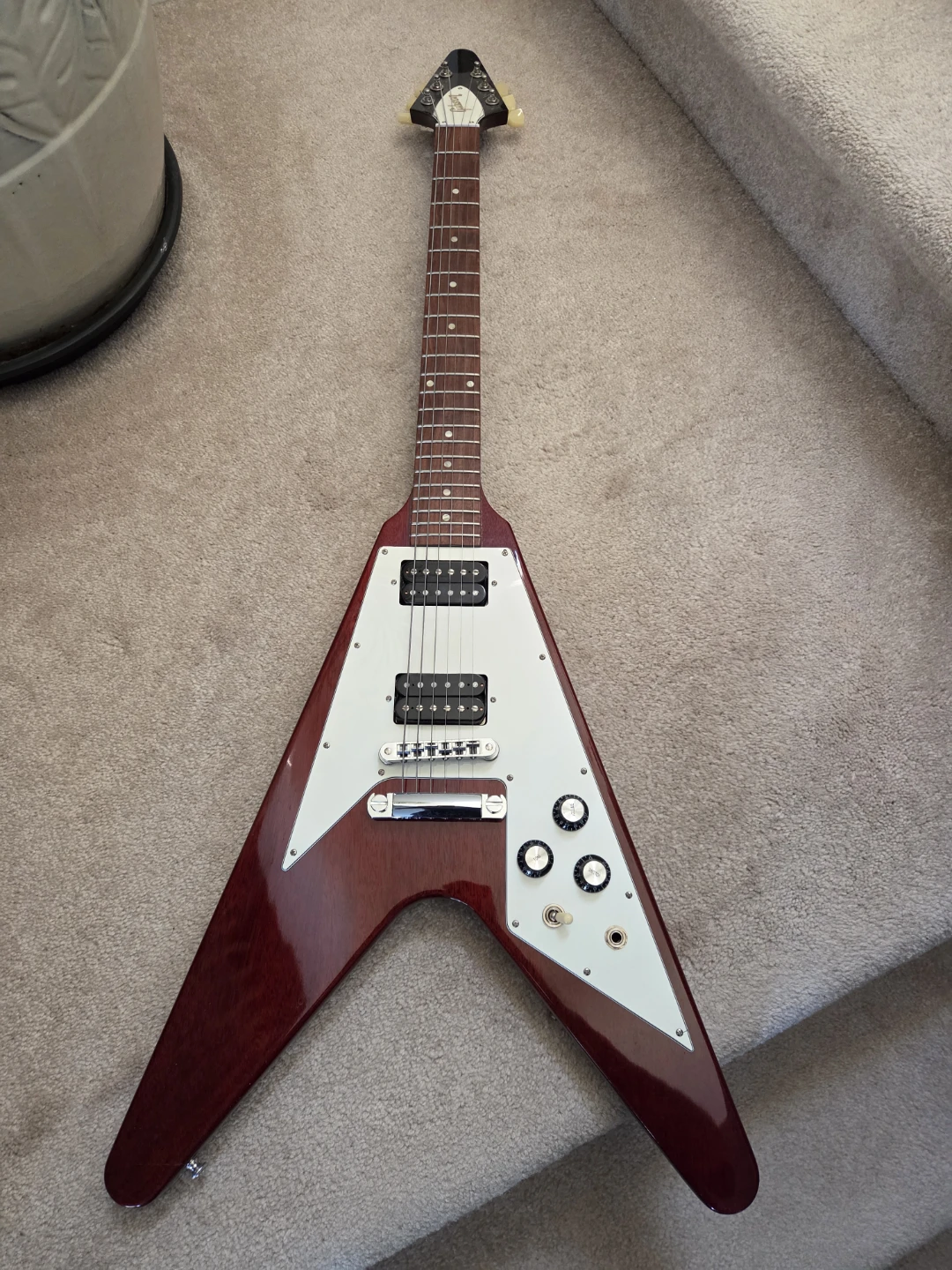 Gibson cherry flying V guitar