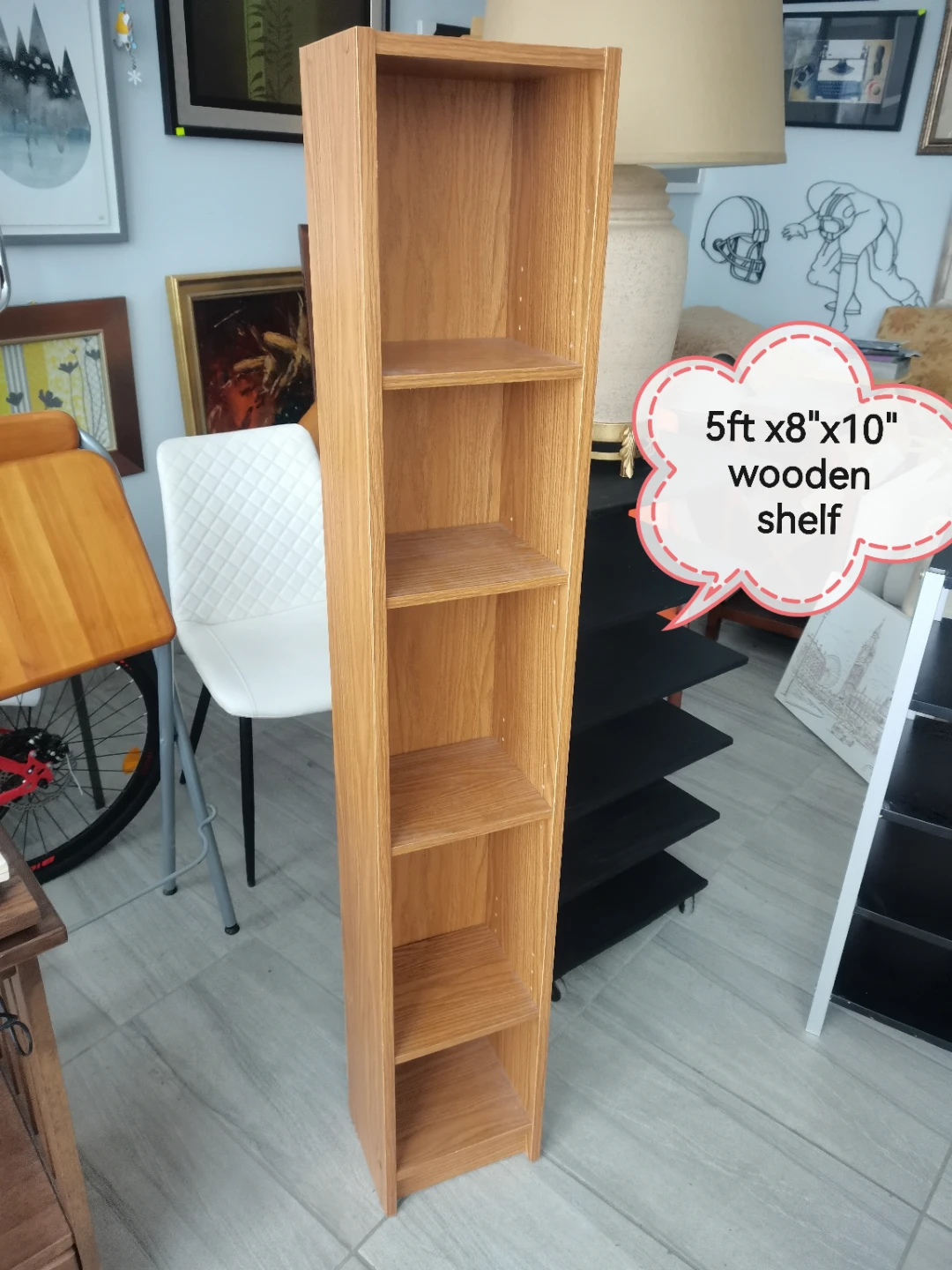 5ft Wooden Shelf, Excellent condition