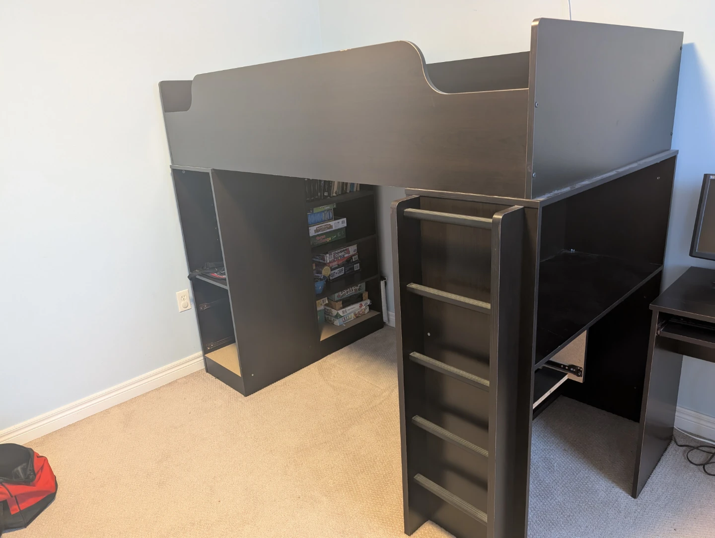 Twin Loft Bed with Desk and Shelves - photo 3