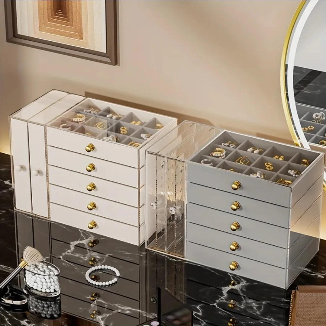 Brand new Jewelry Organizer Box with 5 Drawers Grey - photo 2