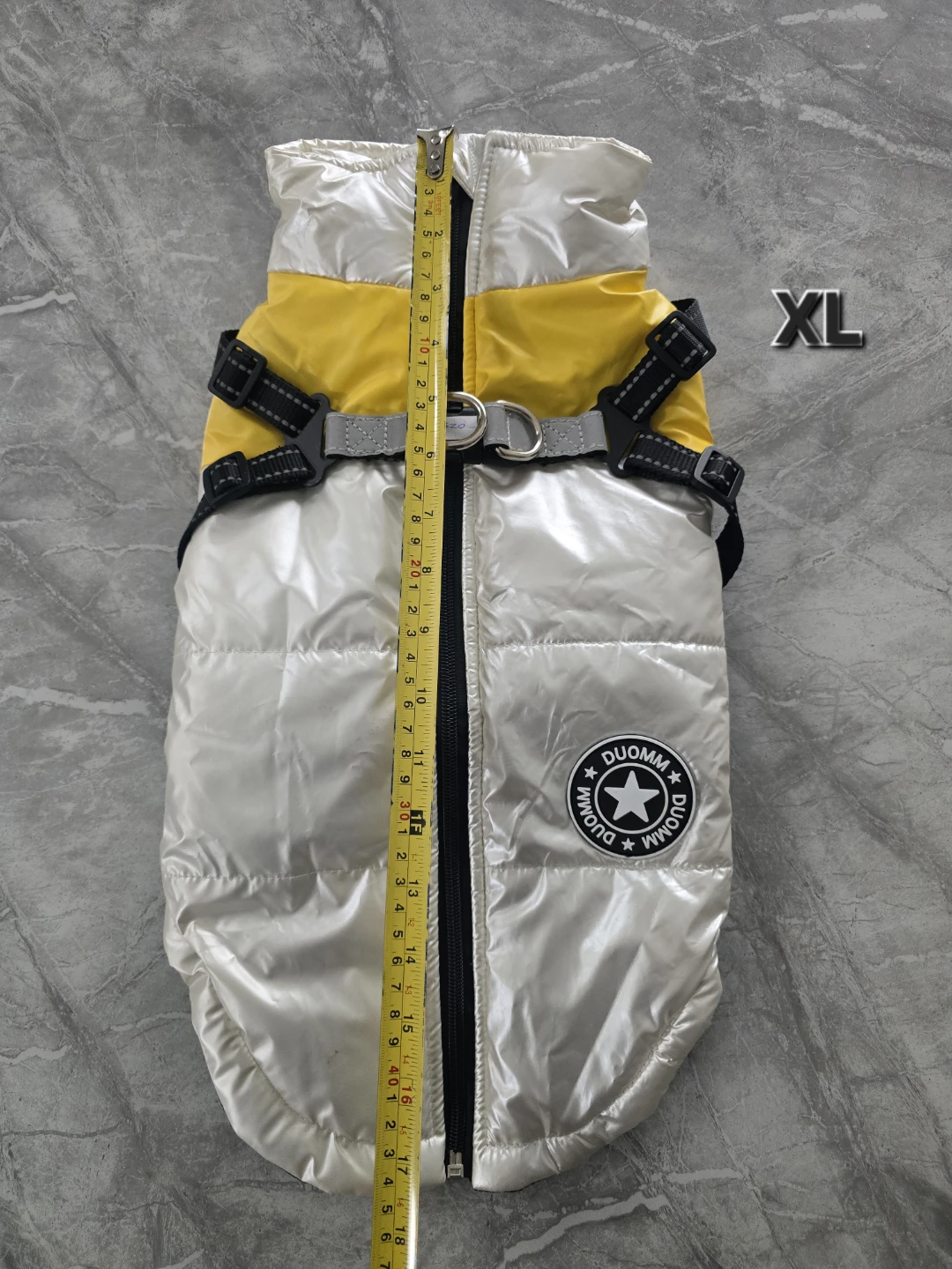 DUOMM Dog Winter Coat XL - Yellow & Silver