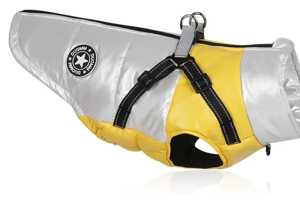 DUOMM Dog Winter Coat XL - Yellow & Silver - photo 2