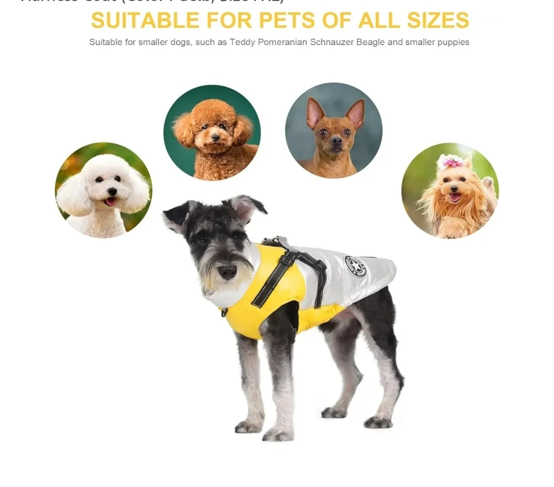 DUOMM Dog Winter Coat XL - Yellow & Silver - photo 4