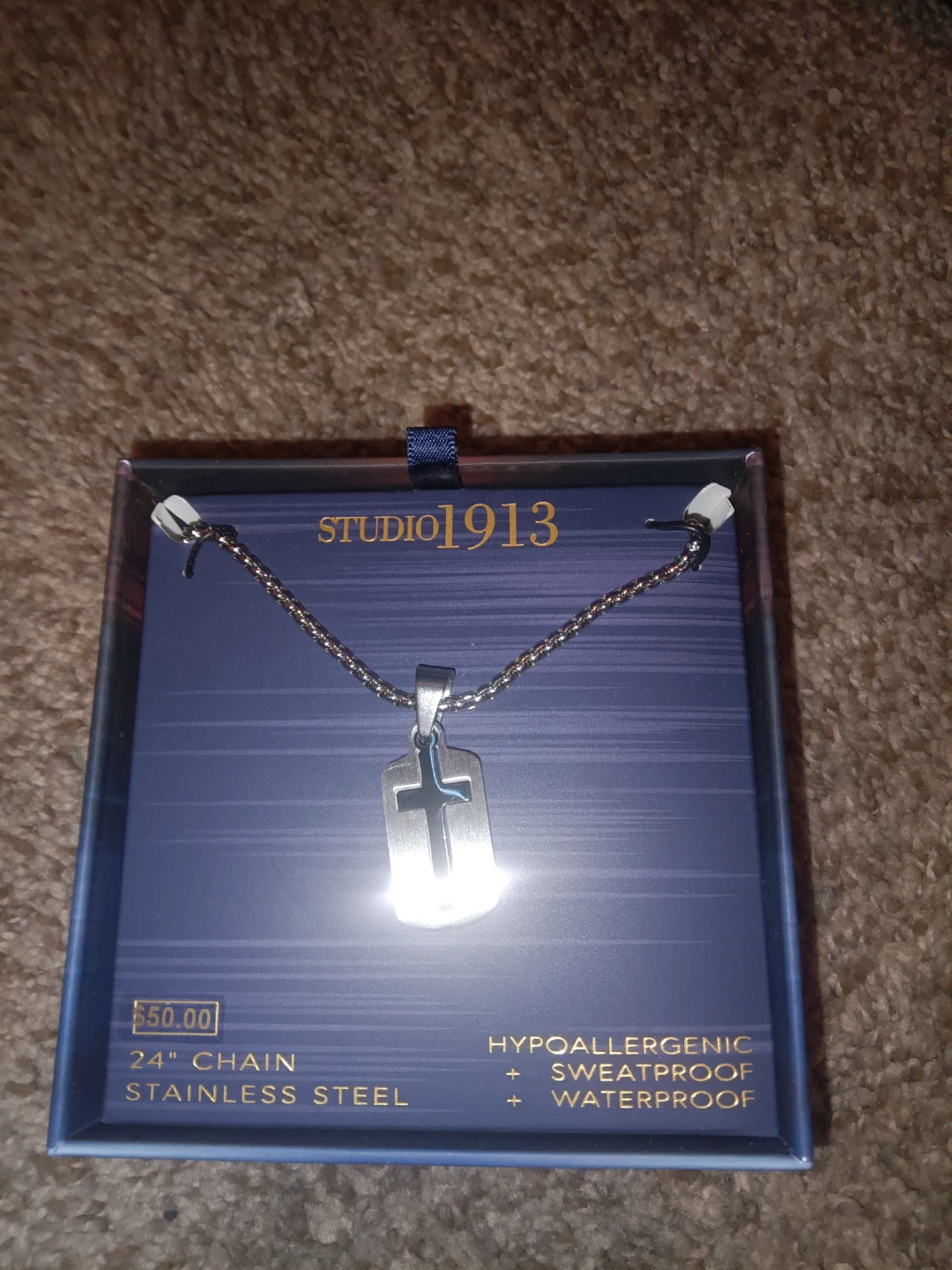 Studio 1913 Stainless Steel Cross Necklace - NEW - photo 4
