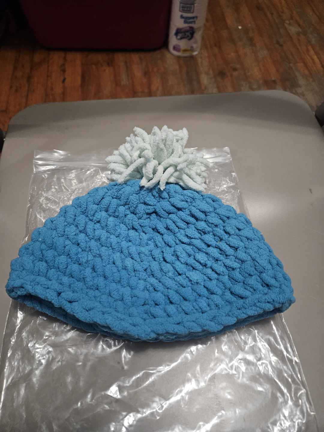 Handmade Chunky Knit Beanie with Pom Pom
