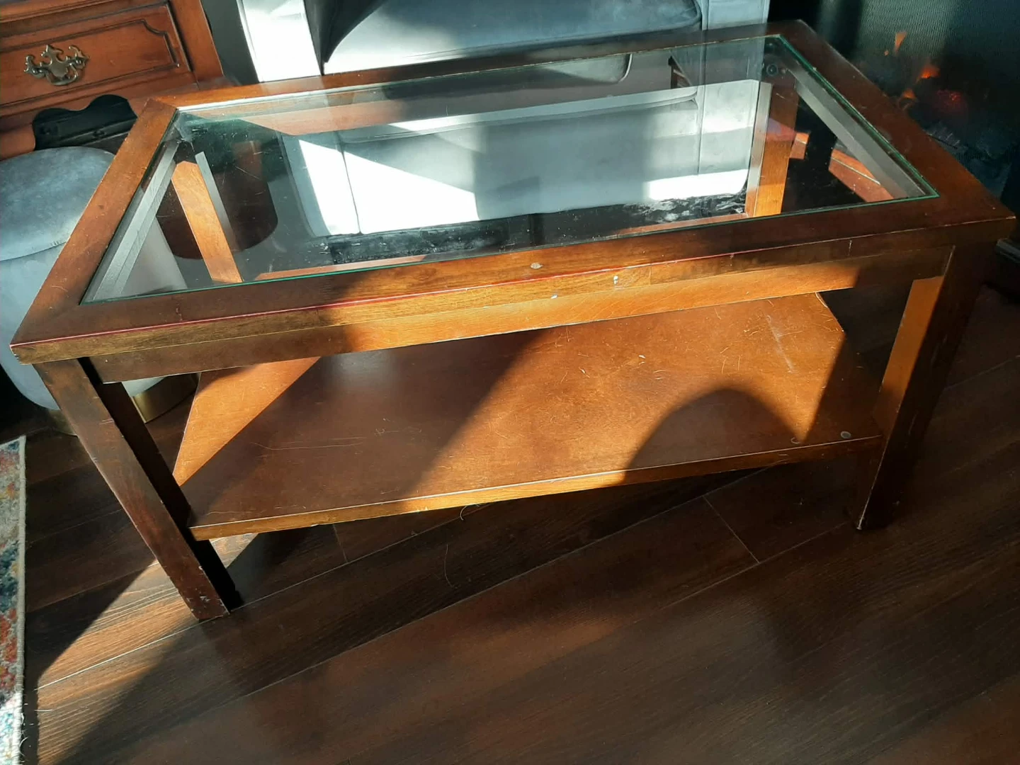 Wood & Glass Coffee Table - photo 2