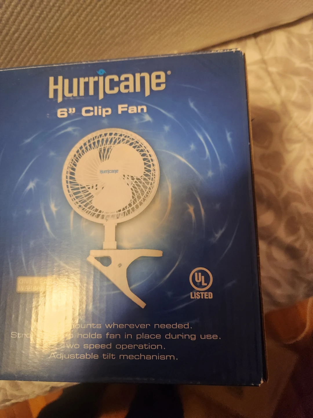 Hurricane 6" Clip Fan - New in Box!