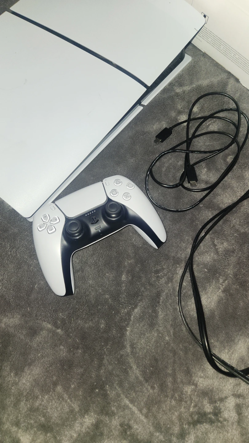 Ps5 no disc version black and white controller all cords - photo 2