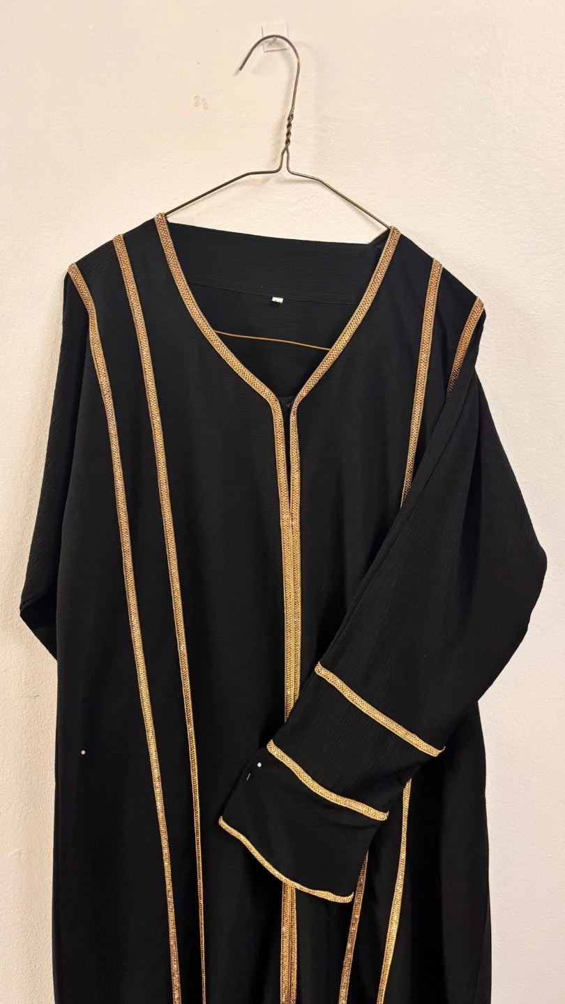Black Abaya with Gold Trim