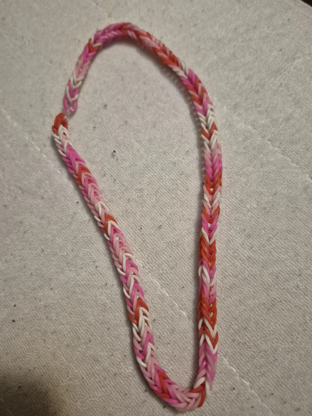 Loom Band Bracelet Pink, White, red
