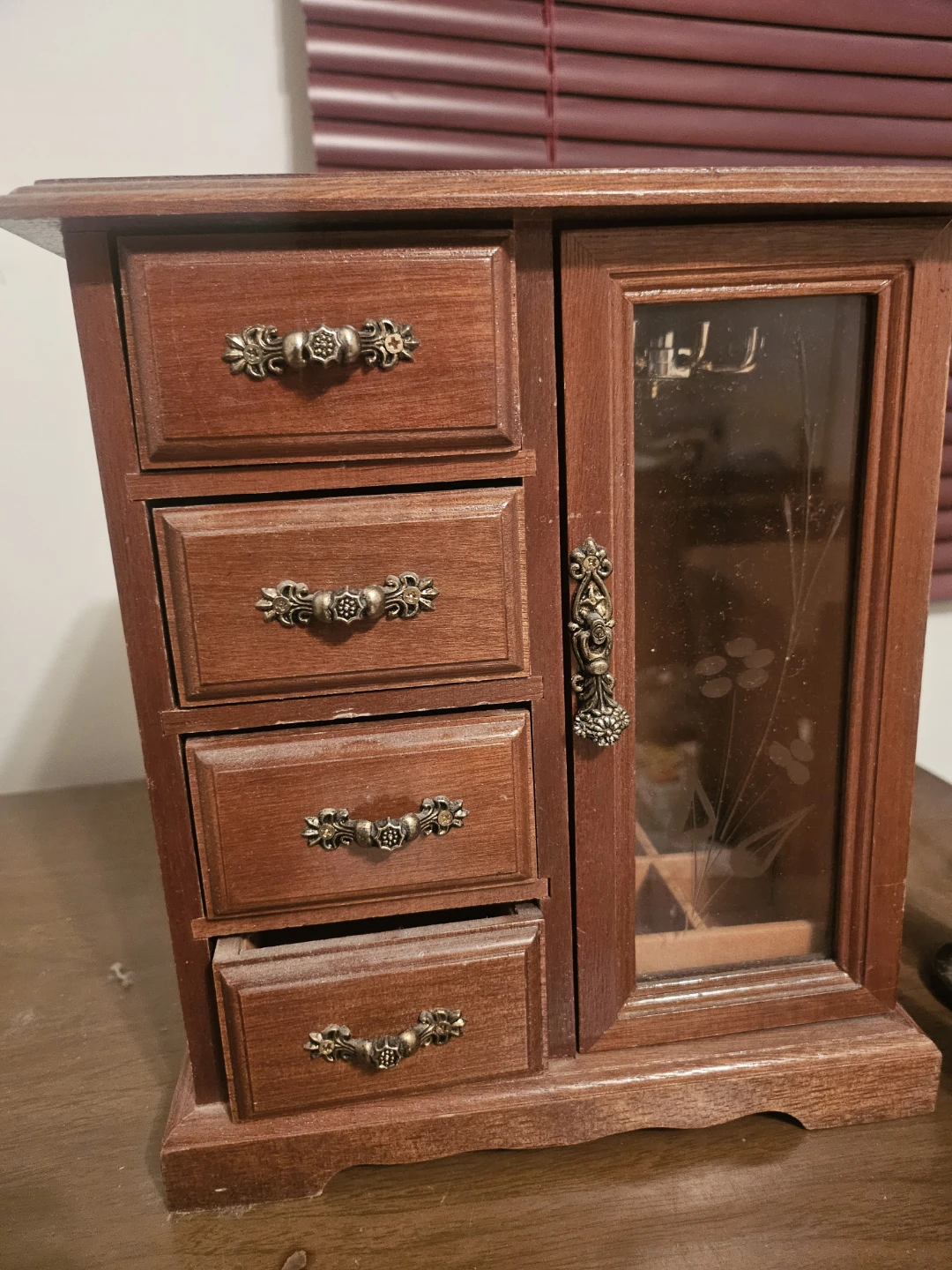 Wooden Jewellery Box with Mirror Door