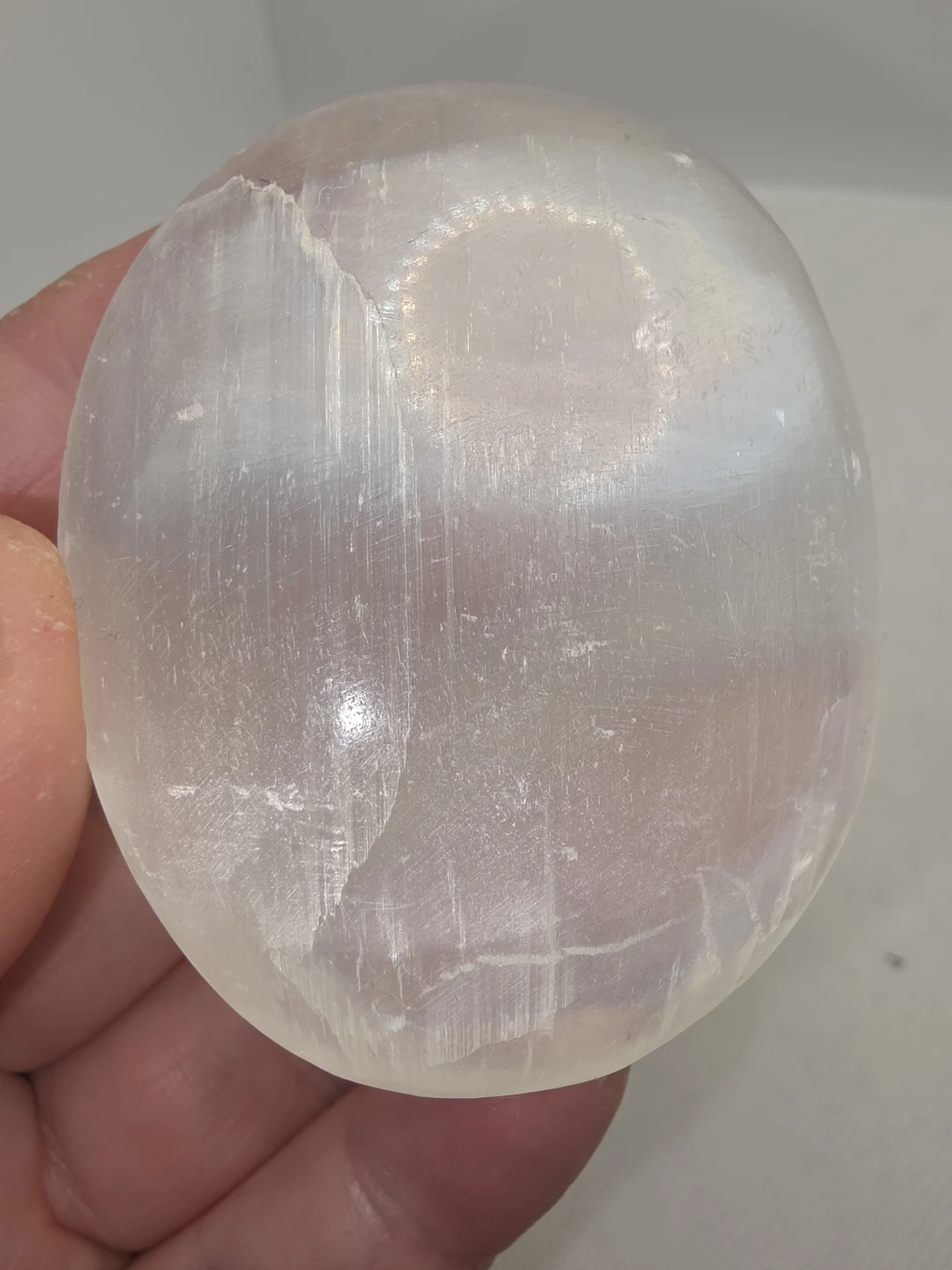 Selenite Palm Stone - photo 2