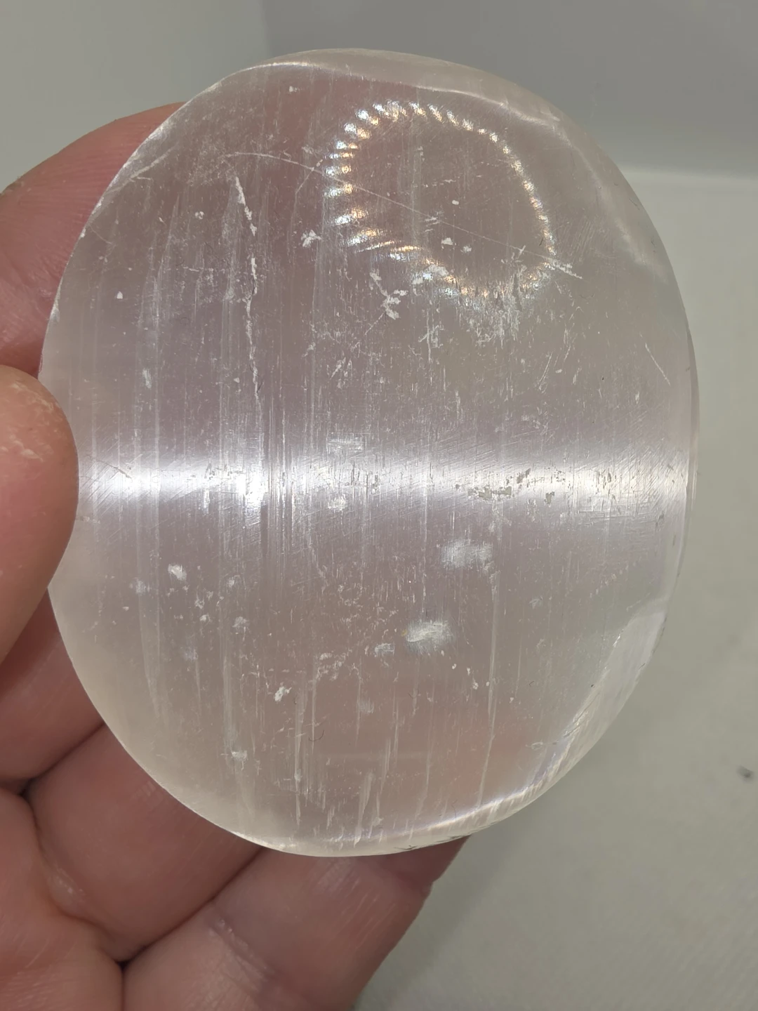 Selenite Palm Stone - photo 3