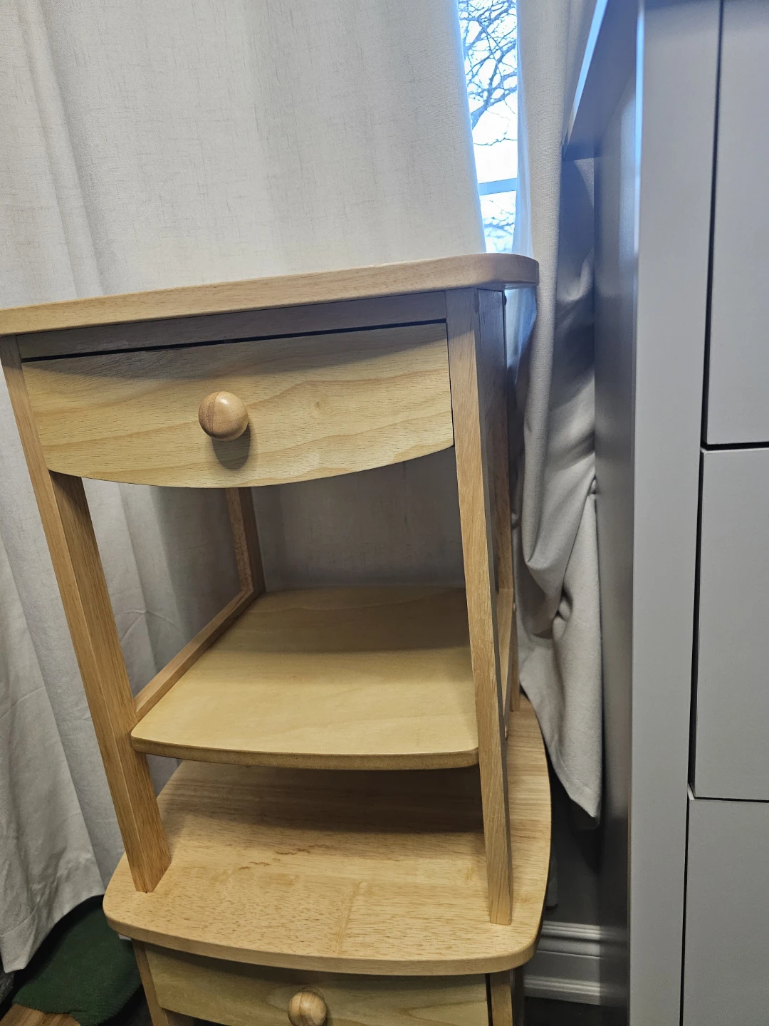 Set of 2 Wooden Side Table with Drawer - photo 2