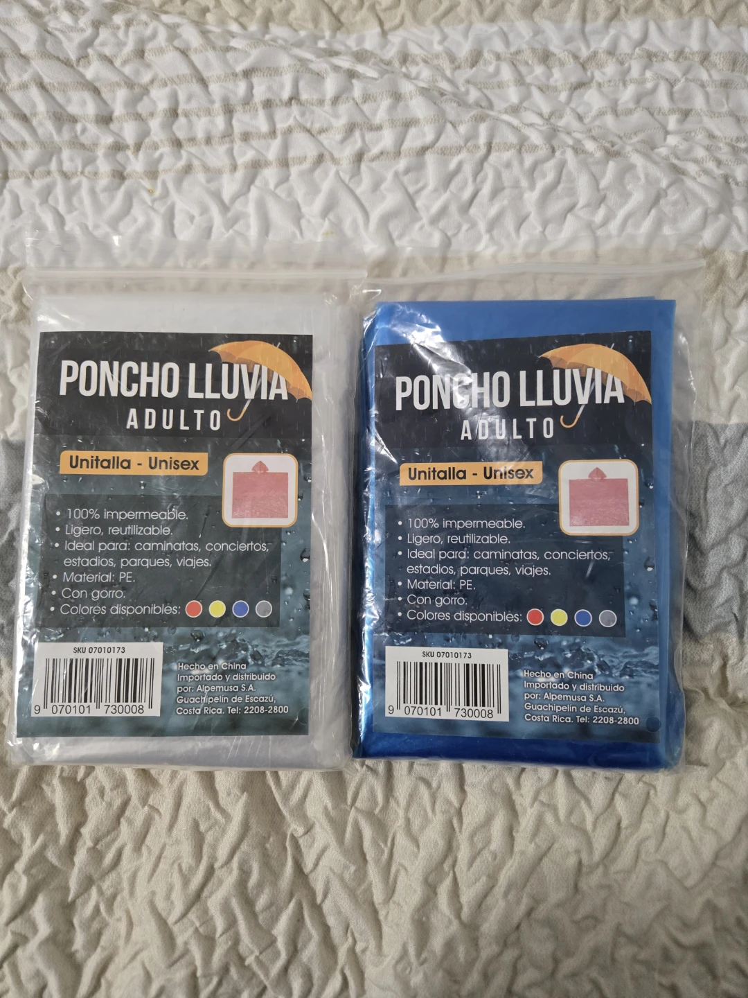 Unisex Rain Poncho x2