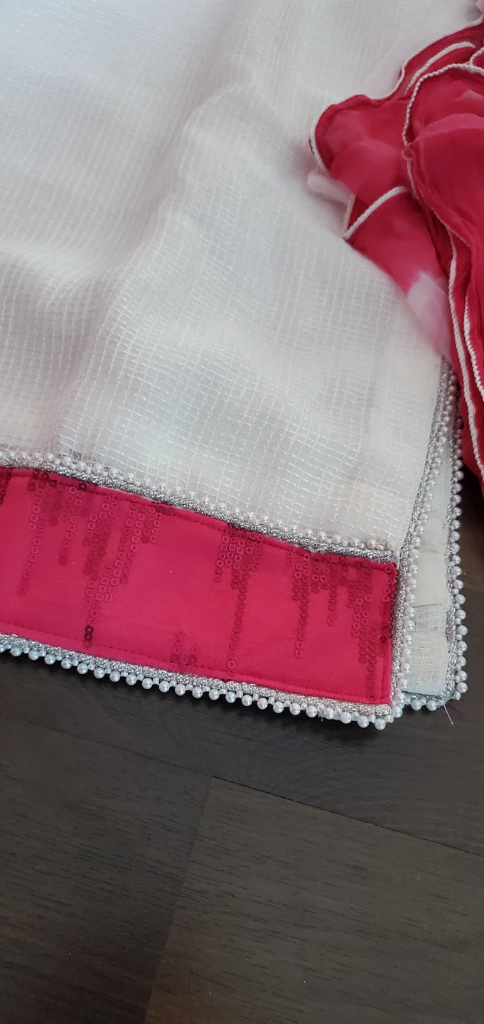 White & Pink Salwar Kameez Suit Set - photo 3