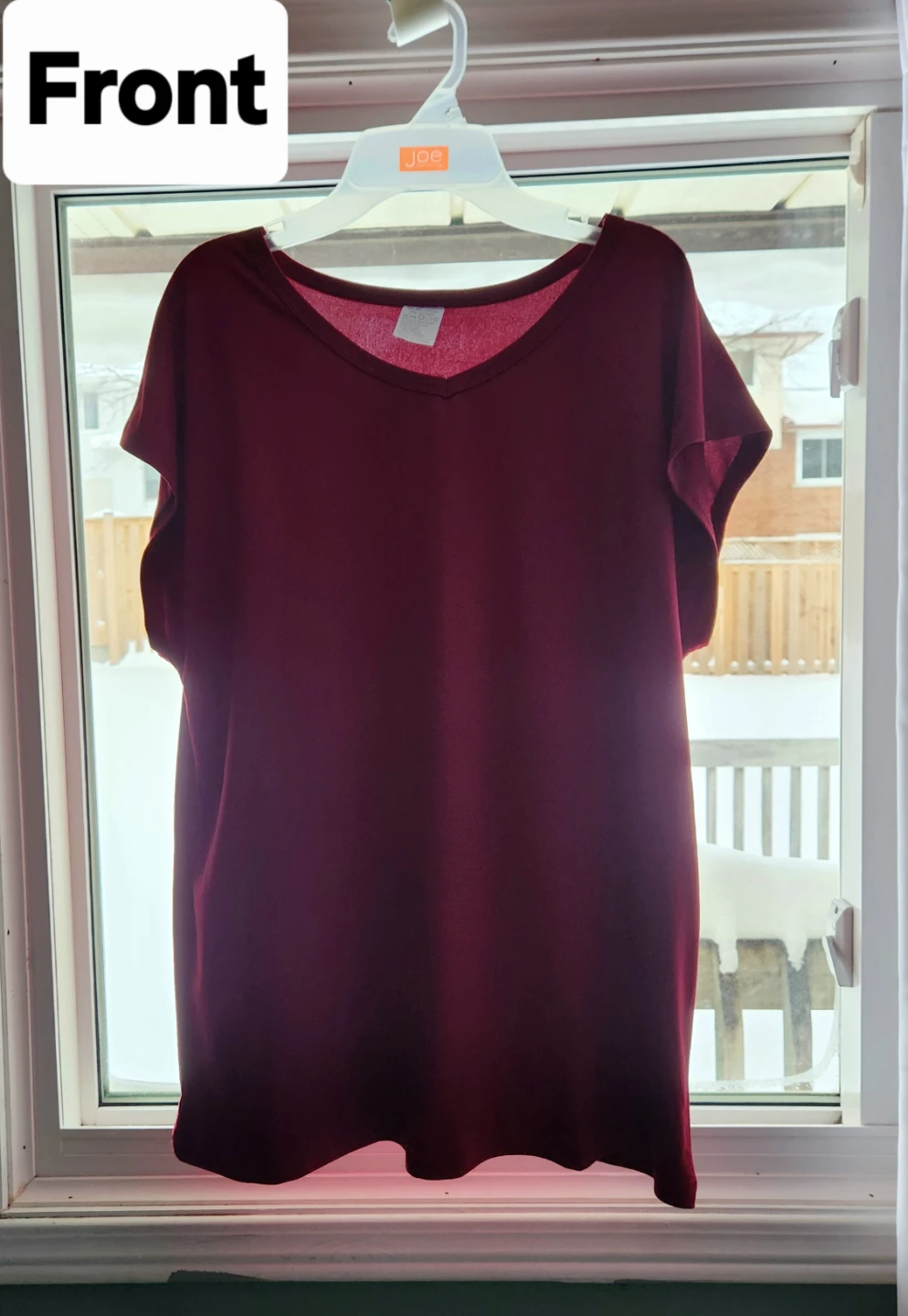 New Maroon V-neck T-Shirt - Size L