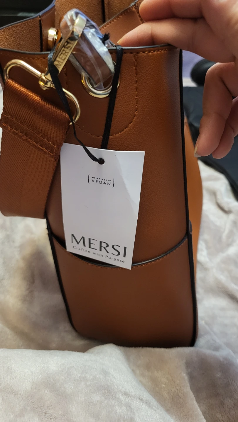 Mersi Vegan Leather Brown Bucket Bag - New - photo 2