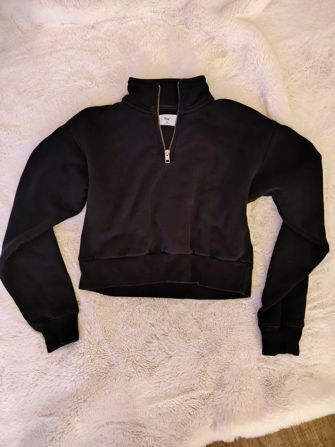 TNA Black 1/4 Zip cropped Sweater - Size XS
