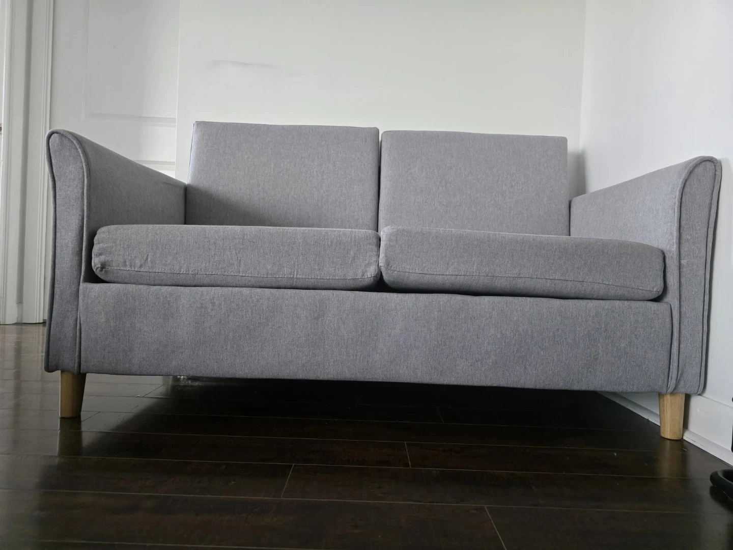 White Sofa with Black Pillows - photo 3