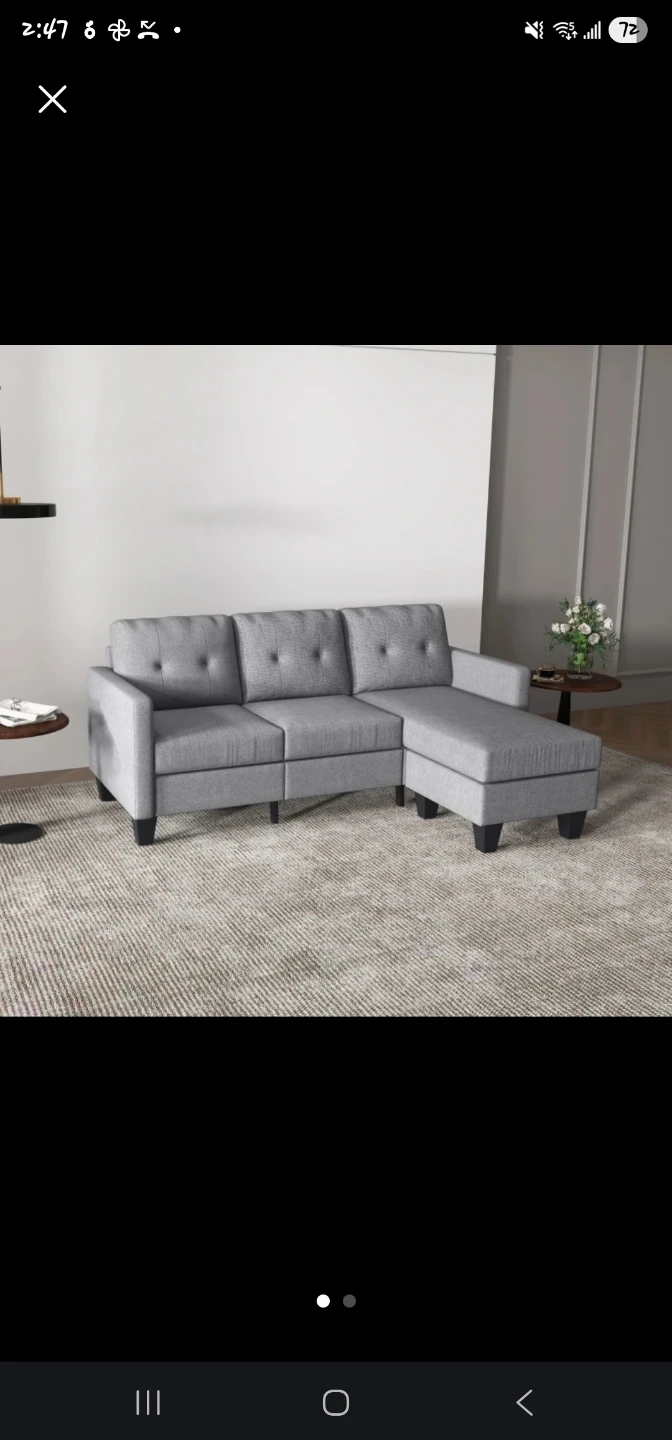 Grey Sectional Sofa with Ottoman