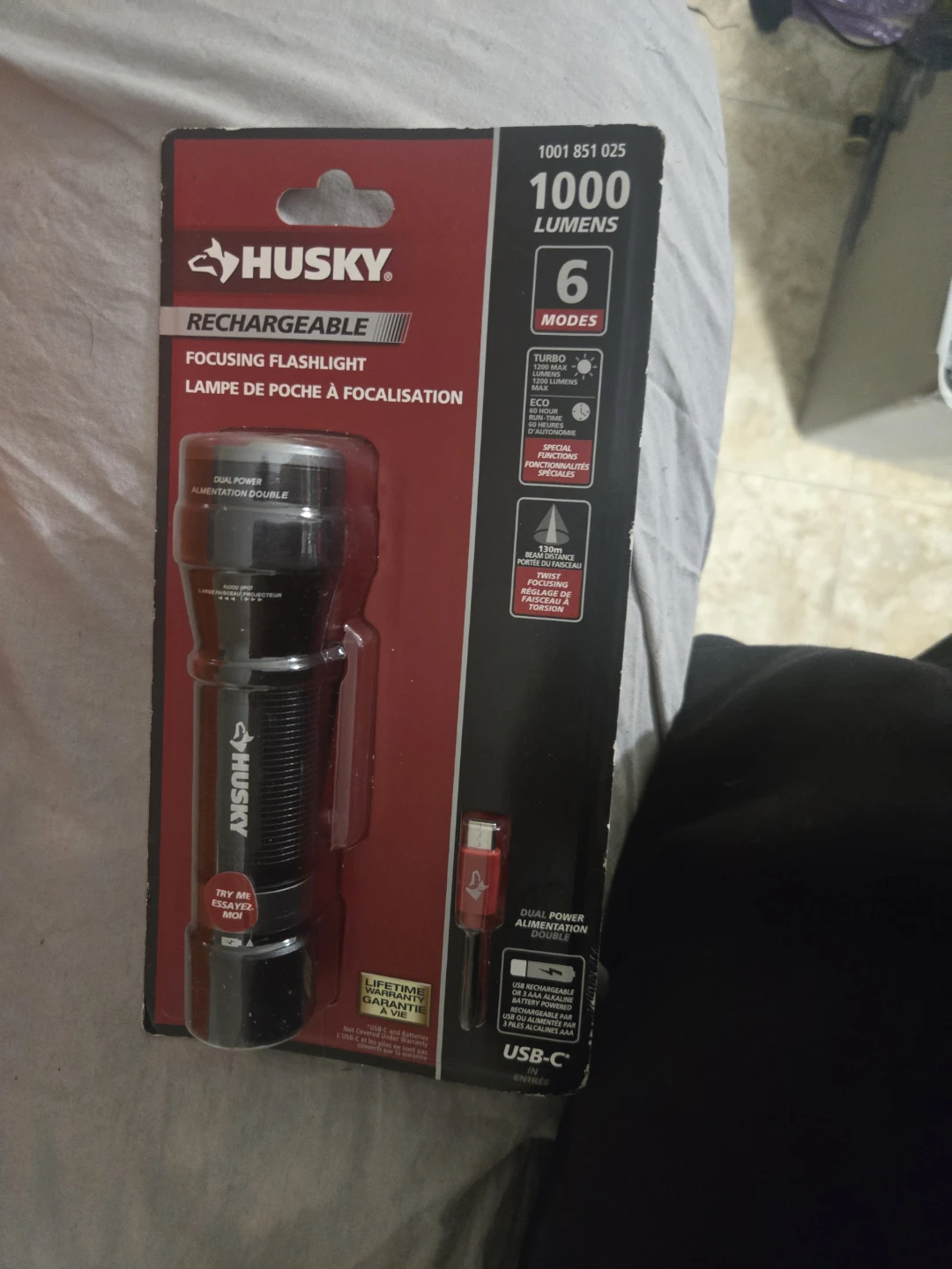 Husky Rechargeable Focusing Flashlight - New in Box!