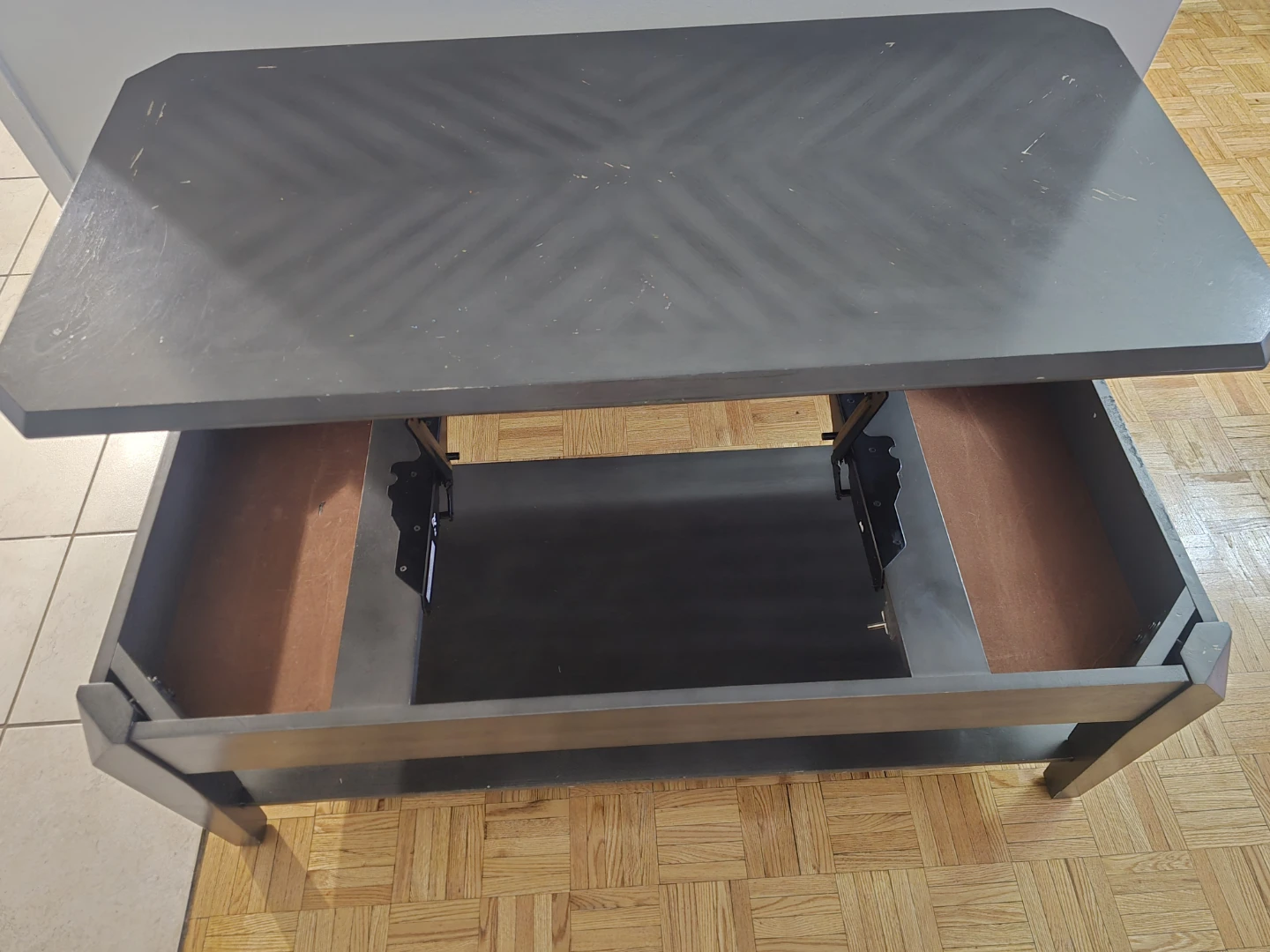 Lift Top Coffee Table - Dark Brown - photo 3