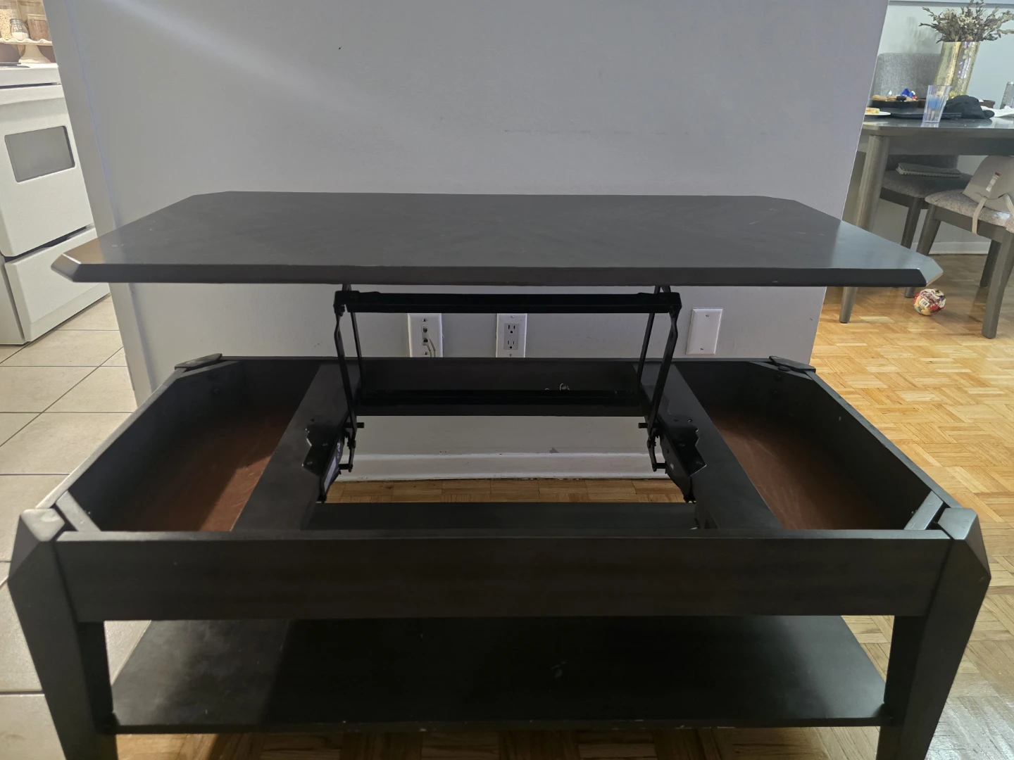 Lift Top Coffee Table - Dark Brown - photo 4