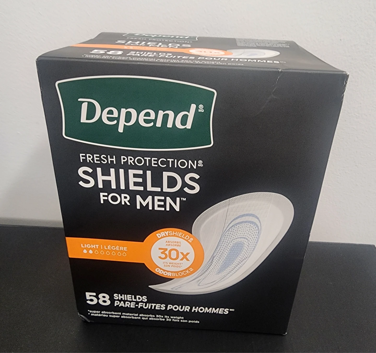 Depend Fresh Protection Shields for Men - 58 Shields