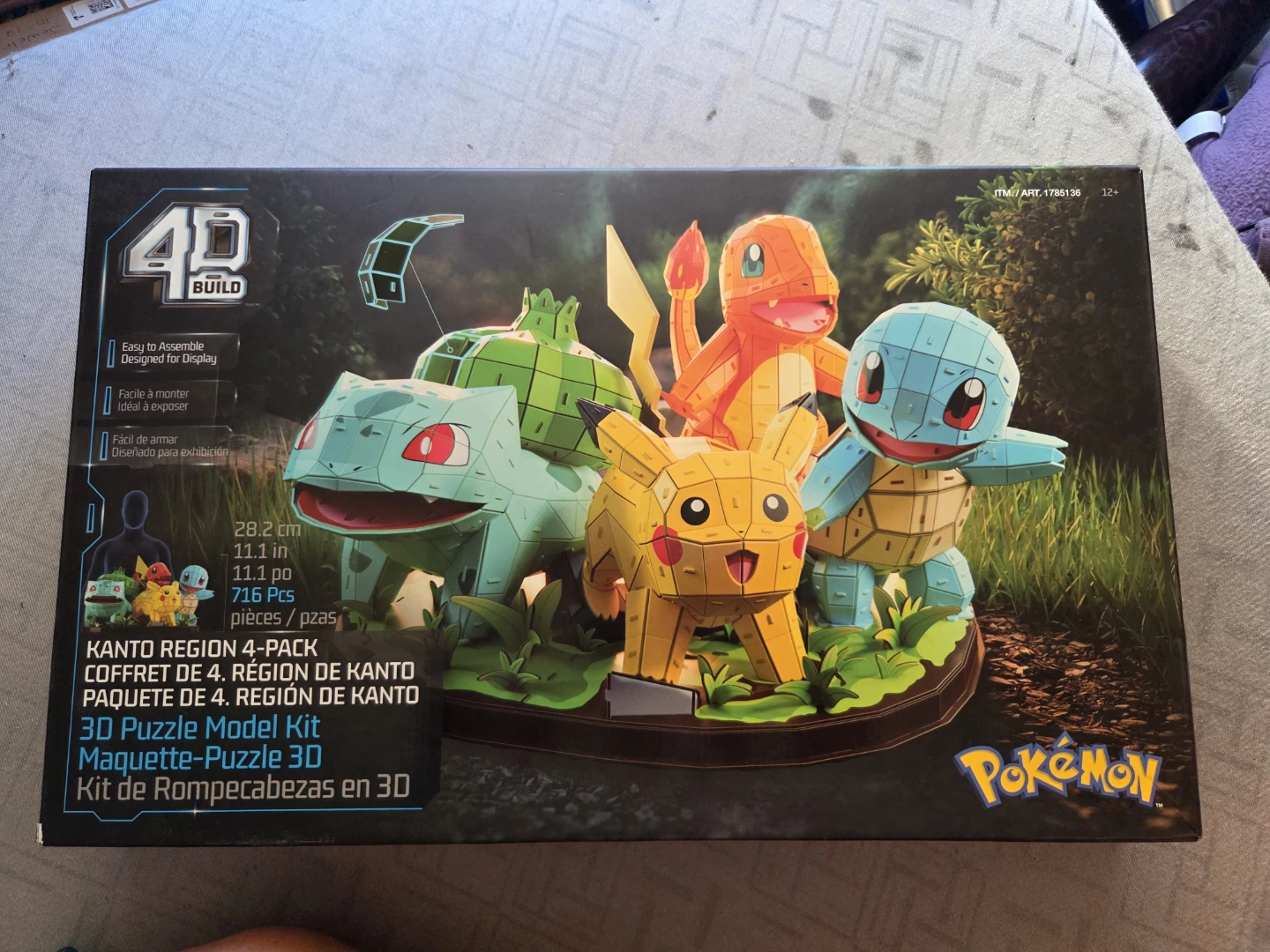 Pokemon Kanto Region 4-Pack 3D Puzzle Model Kit