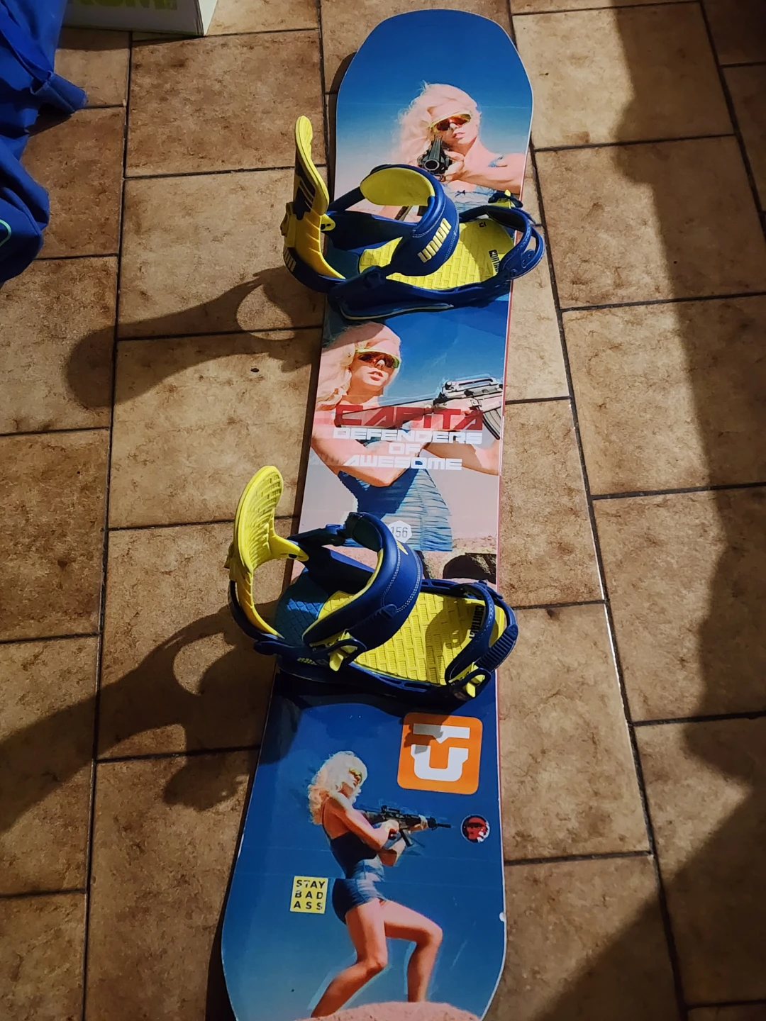 Capita Defenders of Awesome Snowboard 156 w/ Union Bindings.