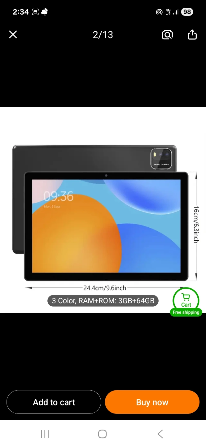 Black Android 15 Tablet Keyboard Set - 3GB/64GB - photo 5