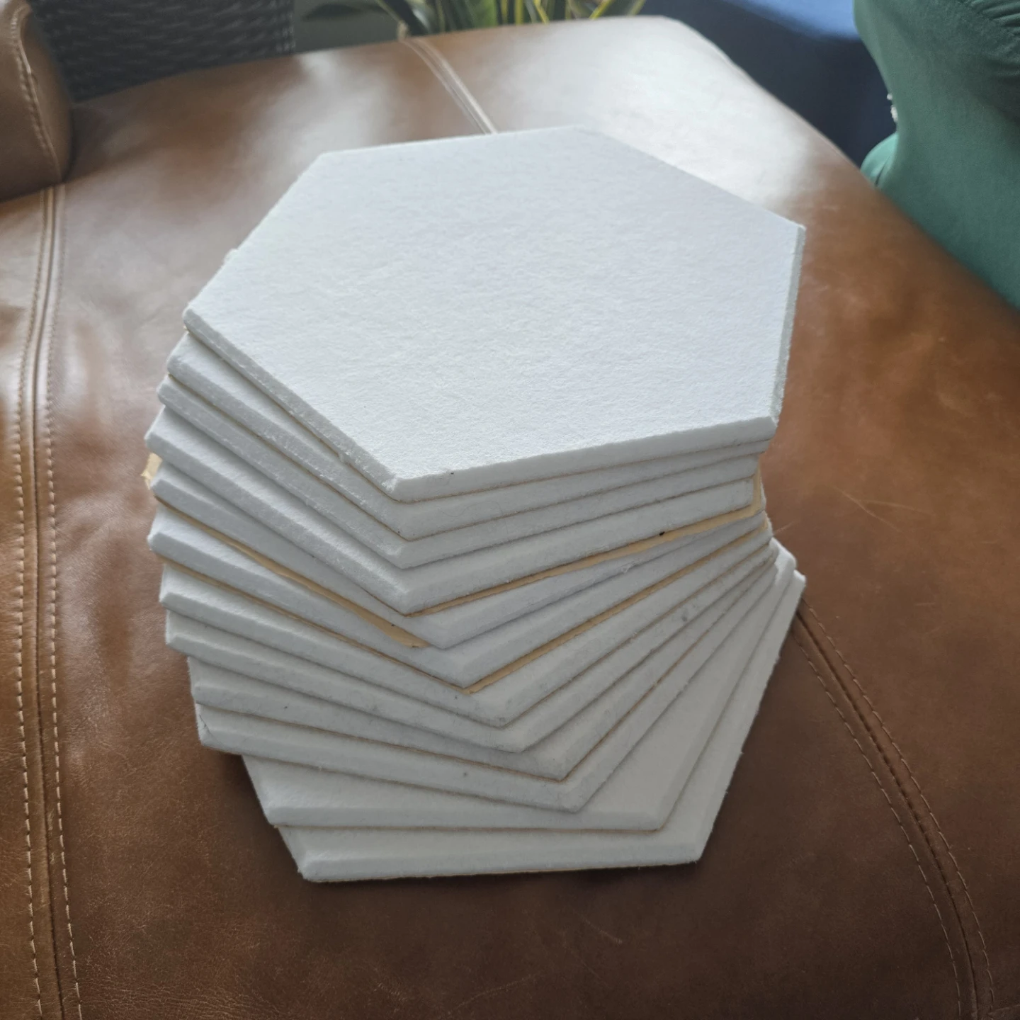White Hexagon Acoustic Wall Panels x12