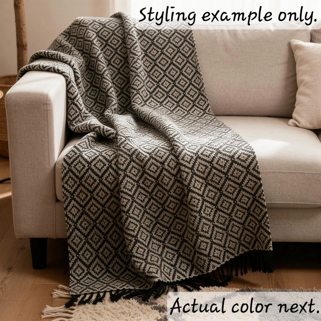 Handwoven Cotton Blanket-Black
