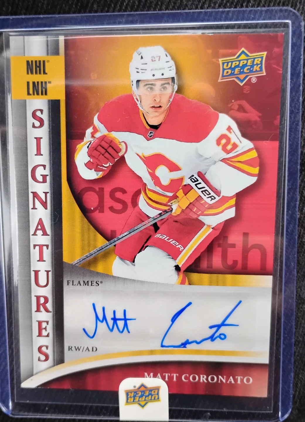 Matt Coronato Signed Upper Deck Hockey Card 🥕