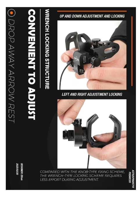 AMEYXGS D4 Archery Arrow Rest - Black - photo 3