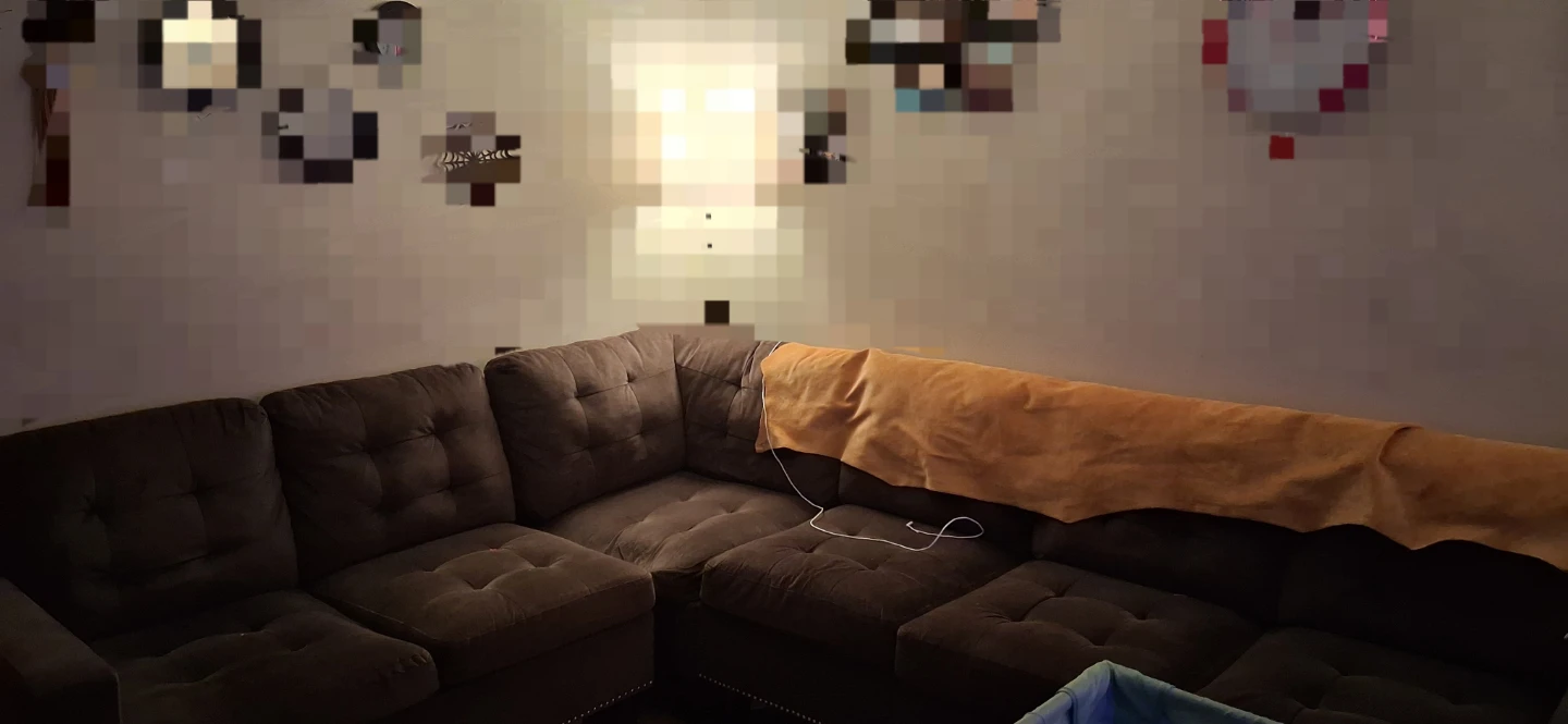 Brown Sectional Couch - 6.5ft x 8.5ft