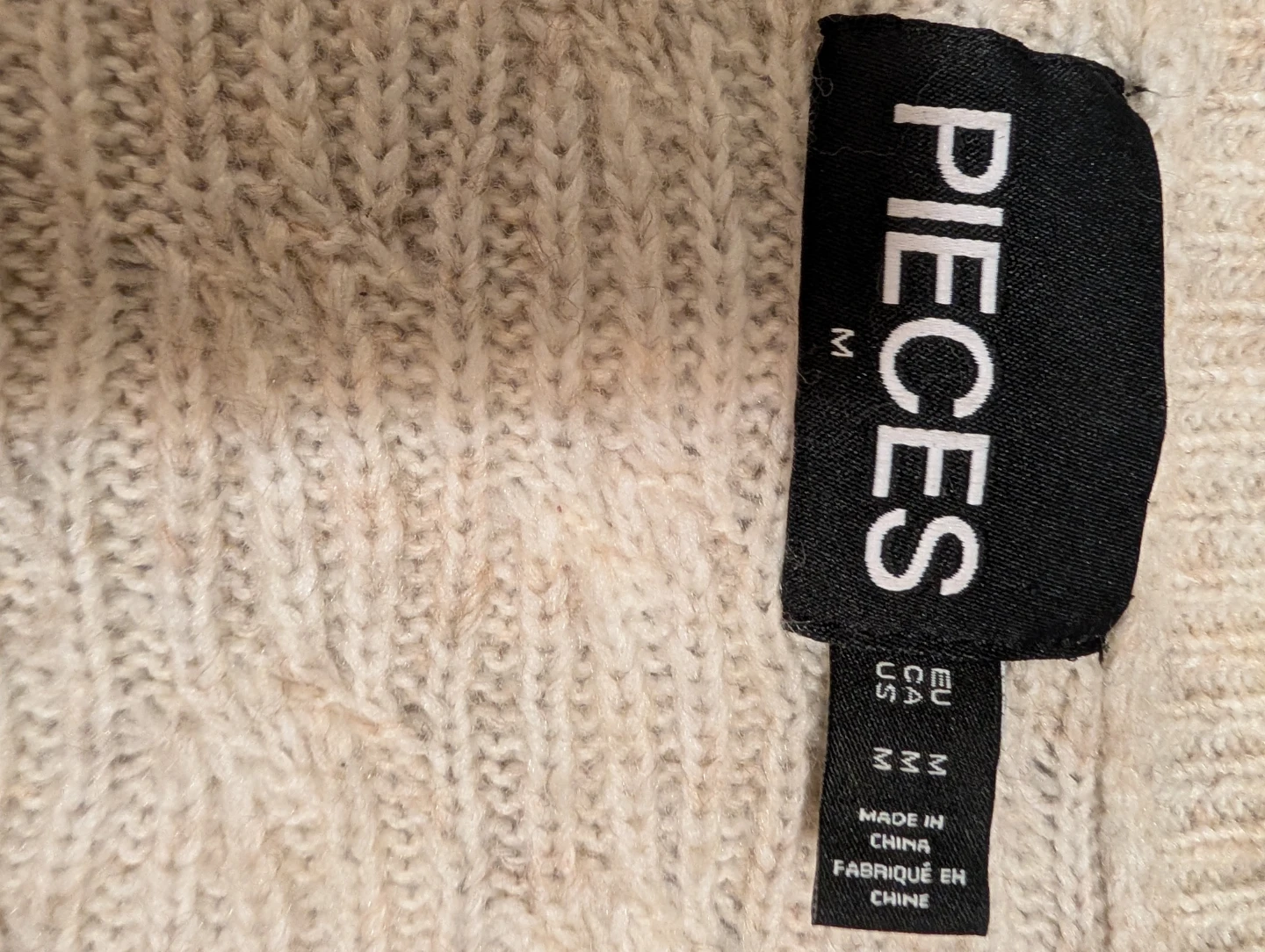 Pieces cream wrap knit cardigan  - size M - photo 3